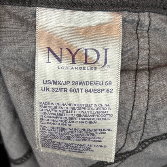 NYDJ Black Linen Lift Technology Flowy Classic Trouser Stretch Pants 28W 49 - Picture 8 of 14